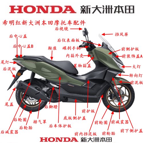 新大洲本田SN150GX大灯尾灯转向灯外壳护板侧盖SDH150T-8配件大全