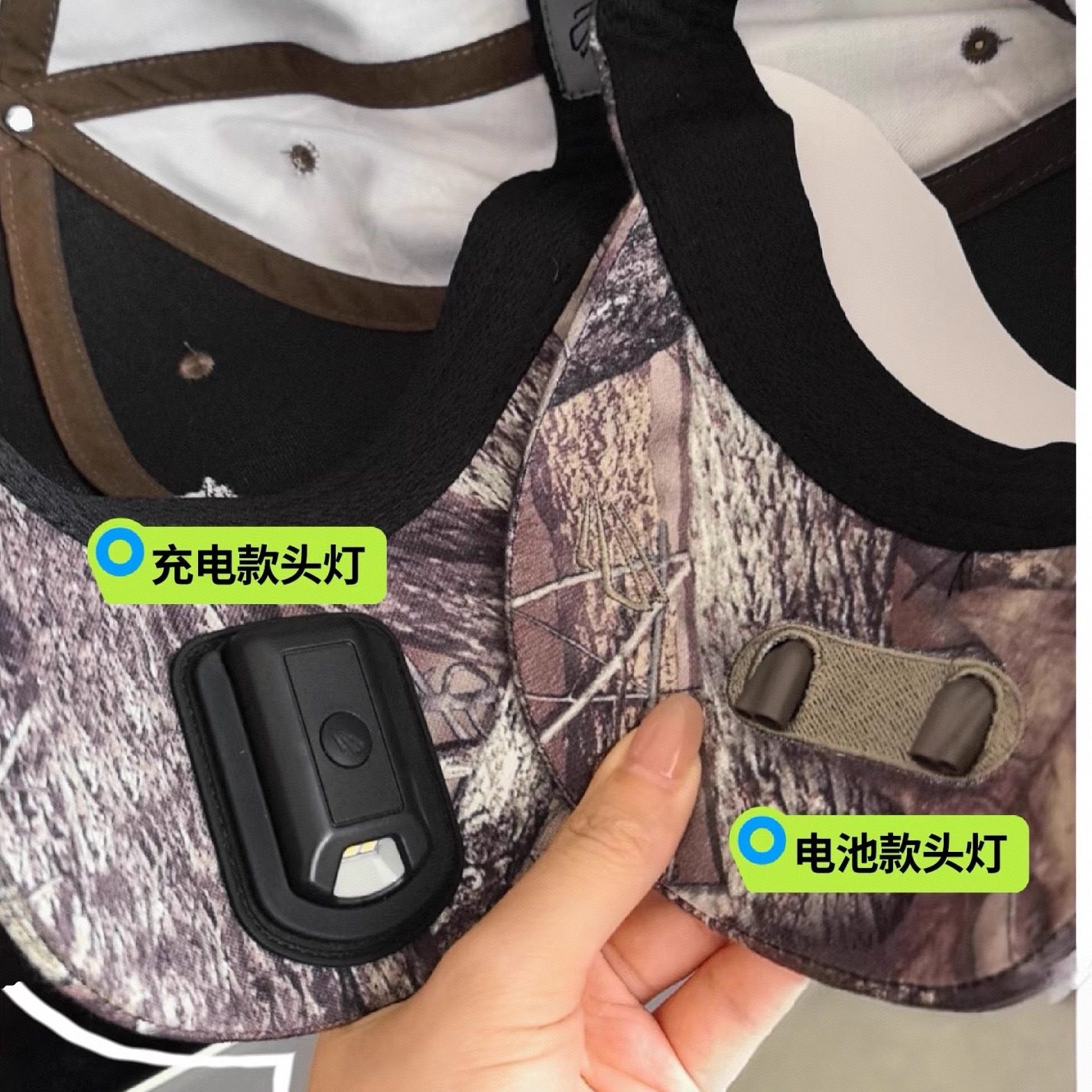 爬山野营头灯帽灯户外防水LED灯帽遮阳帽旅游多用USB充电棒球帽