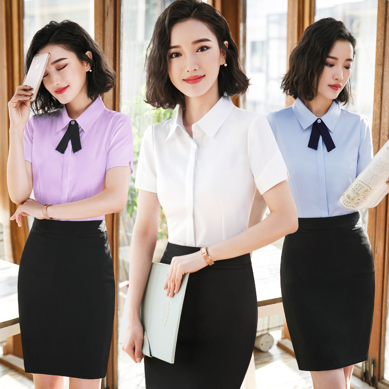 酒店服务员工作服女短袖弹性衬衫酒店工作制服