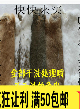 清仓兔皮整张兔毛獭兔皮手工DIY手拿包坐垫护膝 训狗逗猫兔毛皮料