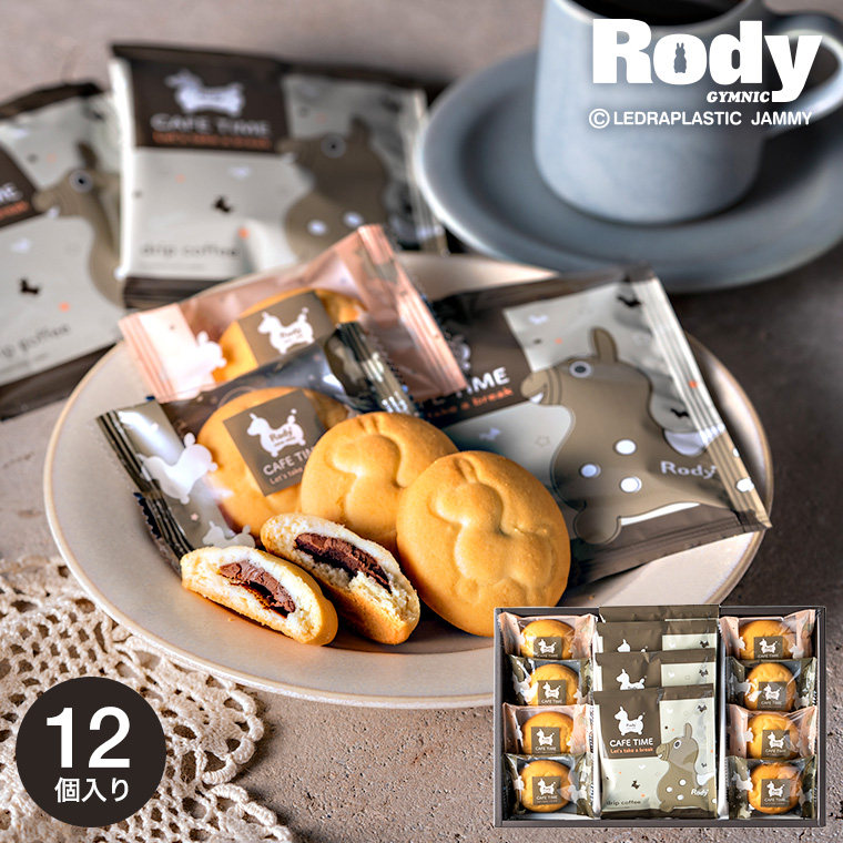 日本直邮 RODY 巧克力夹心曲奇饼干 挂耳咖啡组合 曲奇8枚咖啡4袋