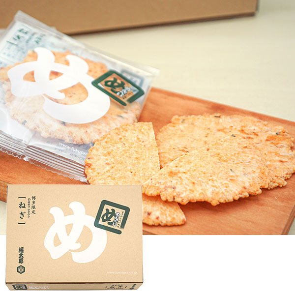 日本直邮 福太郎海鲜仙贝米饼脆饼香葱味 博多特产 2枚×16袋 1盒
