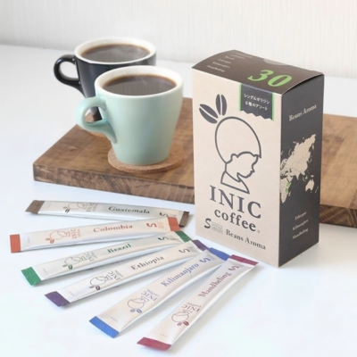 日本直邮 INIC coffee Beans Aroma世界严选豆速溶黑咖啡 30条/盒
