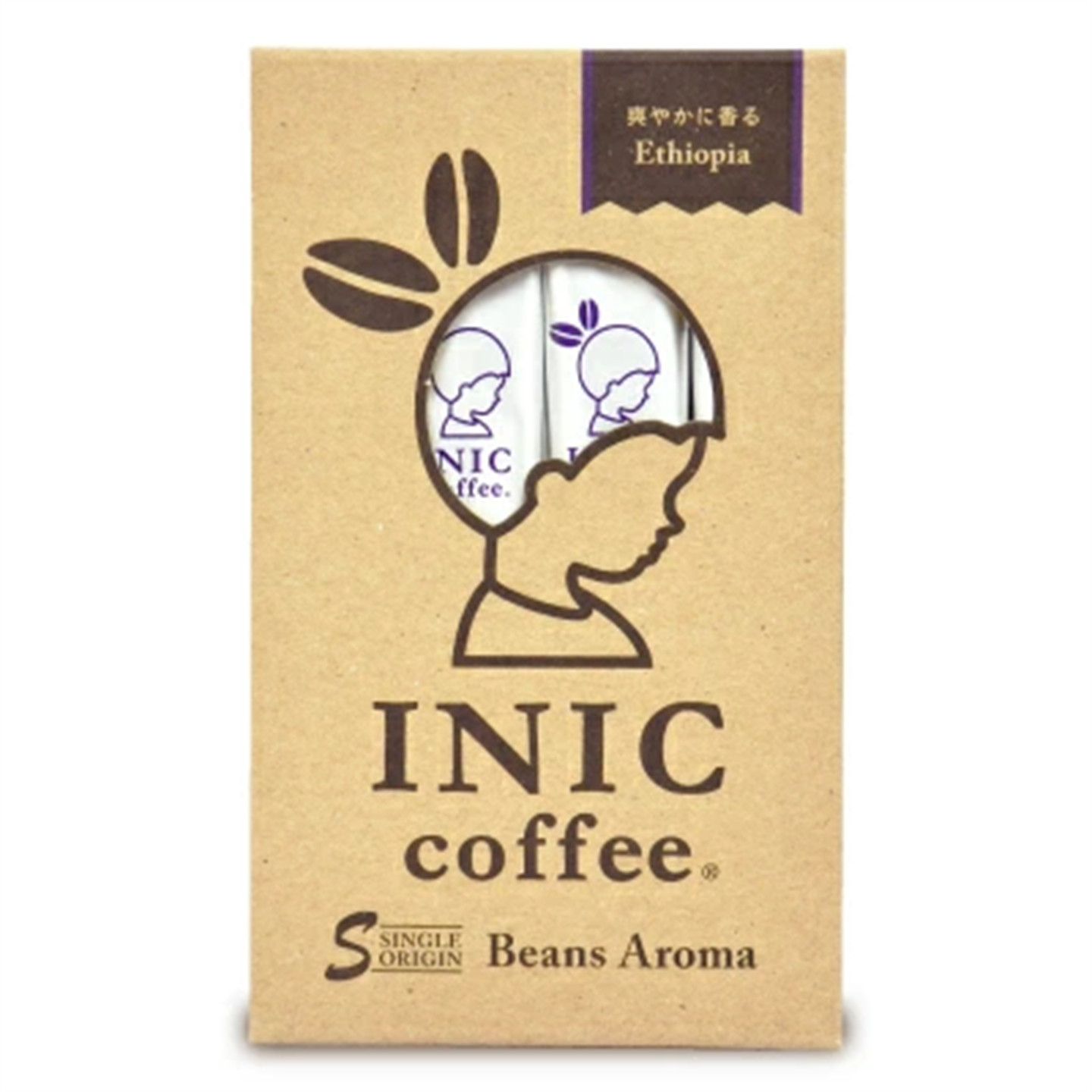 日本直邮INIC coffee 速溶咖啡豆香 埃塞俄比亚 口感微甜4g×12条