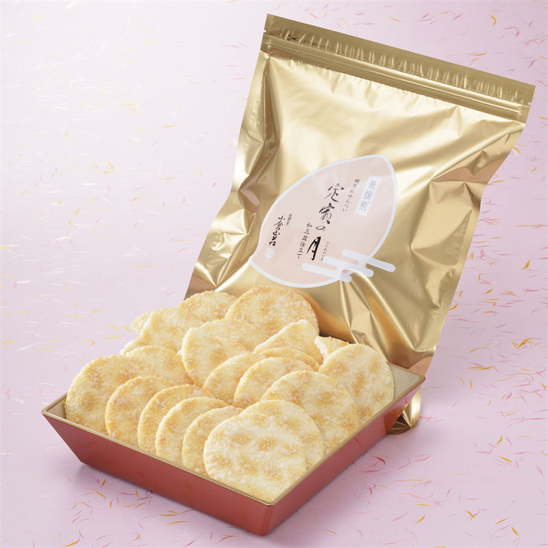 日本直邮小仓山庄 定家的月和三盆挂霜砂糖仙贝米饼煎饼 250g/袋