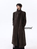 EDSTEVE's winter Korean-style long woolen coat, new Chinese-style retro lapel Chenille knee-length trench coat, niche thumbnail 5