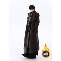 EDSTEVE's winter Korean-style long woolen coat, new Chinese-style retro lapel Chenille knee-length trench coat, niche thumbnail 2