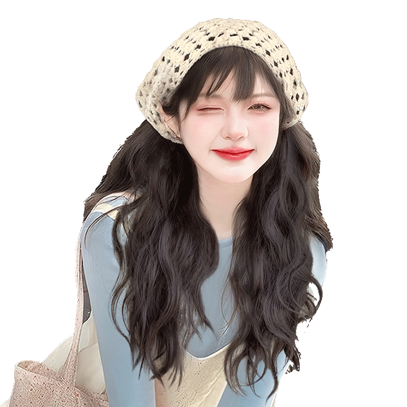 假发全头套女帽子头发一体夏天三角头巾假发长卷发发箍假发半头套
