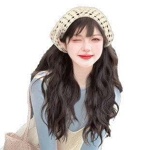 假发全头套女帽子头发一体夏天三角头巾假发长卷发发箍假发半头套