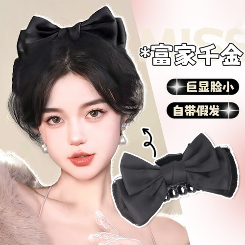 丸子头假发高颅顶蝴蝶结盘发神器