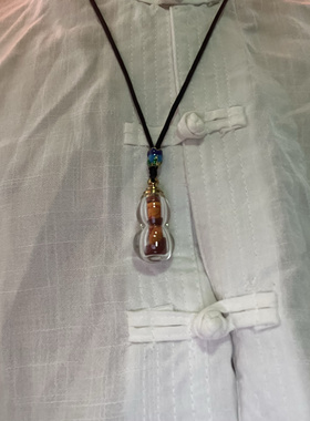 朱砂原石粉护身符男天然原矿葫芦瓶吊坠女平安挂件内含手写苻乙道