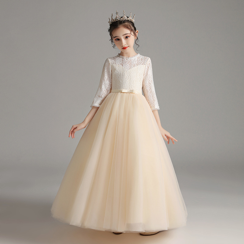 花童公主裙小女孩洋气婚纱裙儿童礼服蓬蓬纱女童主持人钢琴演出服