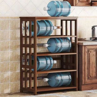 厨房置物架落地多层实木微波炉烤箱架子客厅多功能楠竹收纳储物架