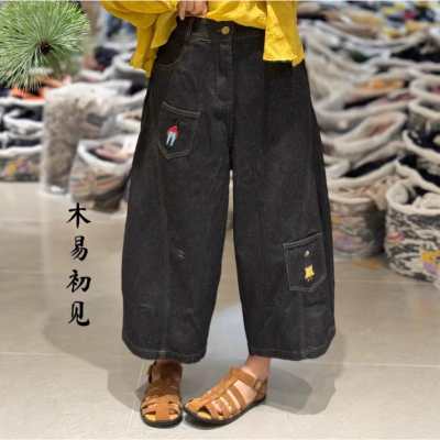 木易初见原创设计师款刺绣牛仔裤