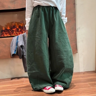木易初见0503原创设计师款复古慵懒风宽松显瘦百搭加绒休闲卫裤