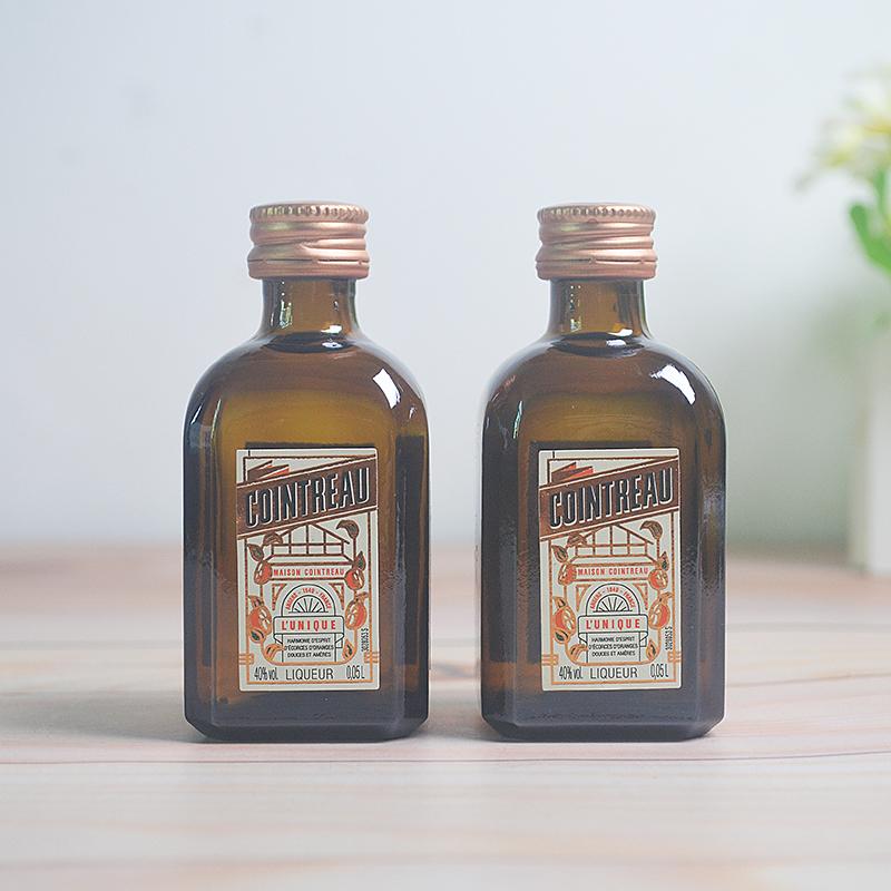 君度小瓶50ml玻璃瓶40度力娇酒微醺酒版烘焙蛋糕装饰洋酒小酒版