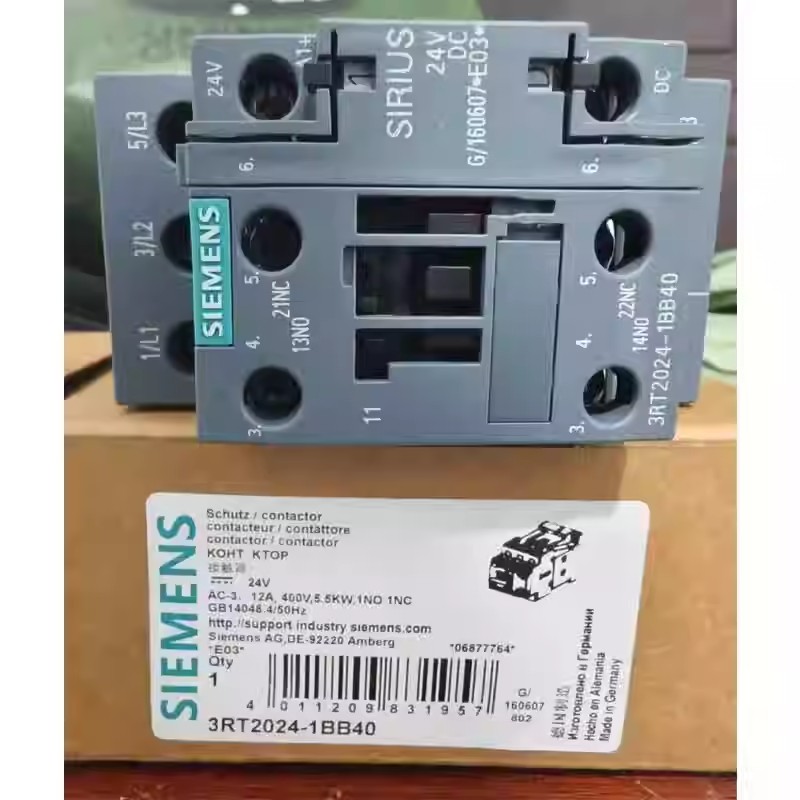 3RT2024-1BB40功率接触器，AC-3e/AC-3， 12 A，5.5 kW / 400 V