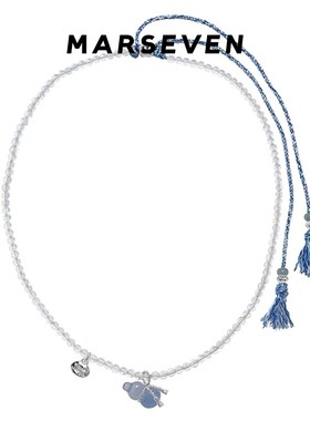 MARSEVEN 葫芦系列蓝紫色绳结葫芦串珠项链原创设计简约气质饰品