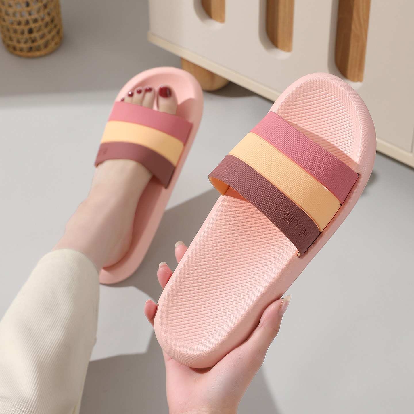 美人桥夏季EVA软底一字拖鞋男女