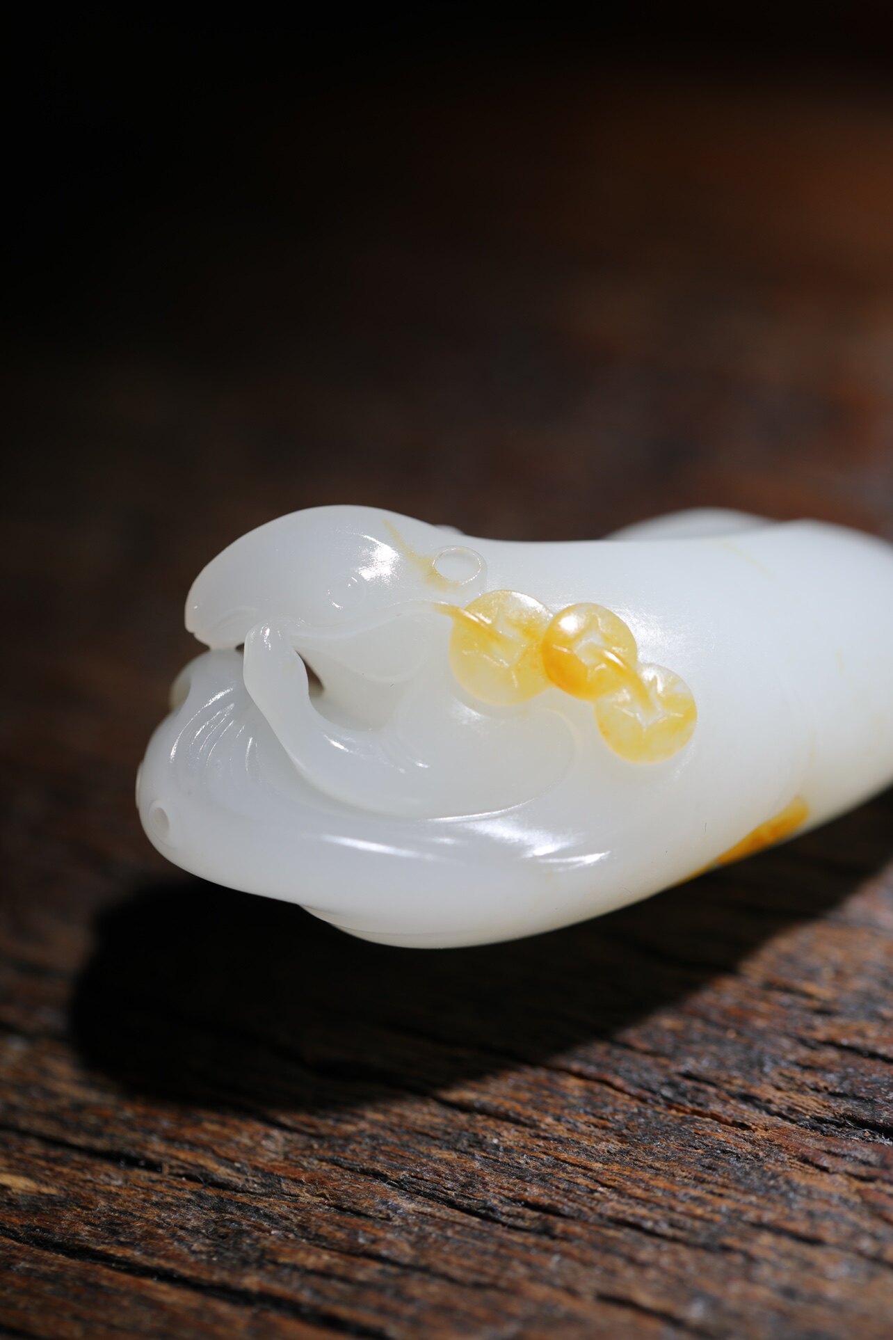 介陀新品 和田玉籽料羊脂白玉级鼠数钱 黄皮