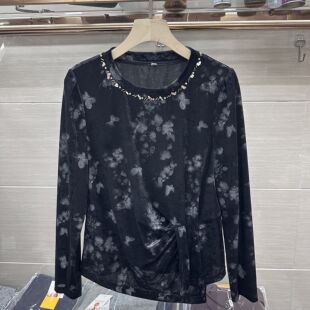 女装 时尚 套头长袖 SXMR12 妈妈装 秋季 大码 打底显瘦上衣 2025新款