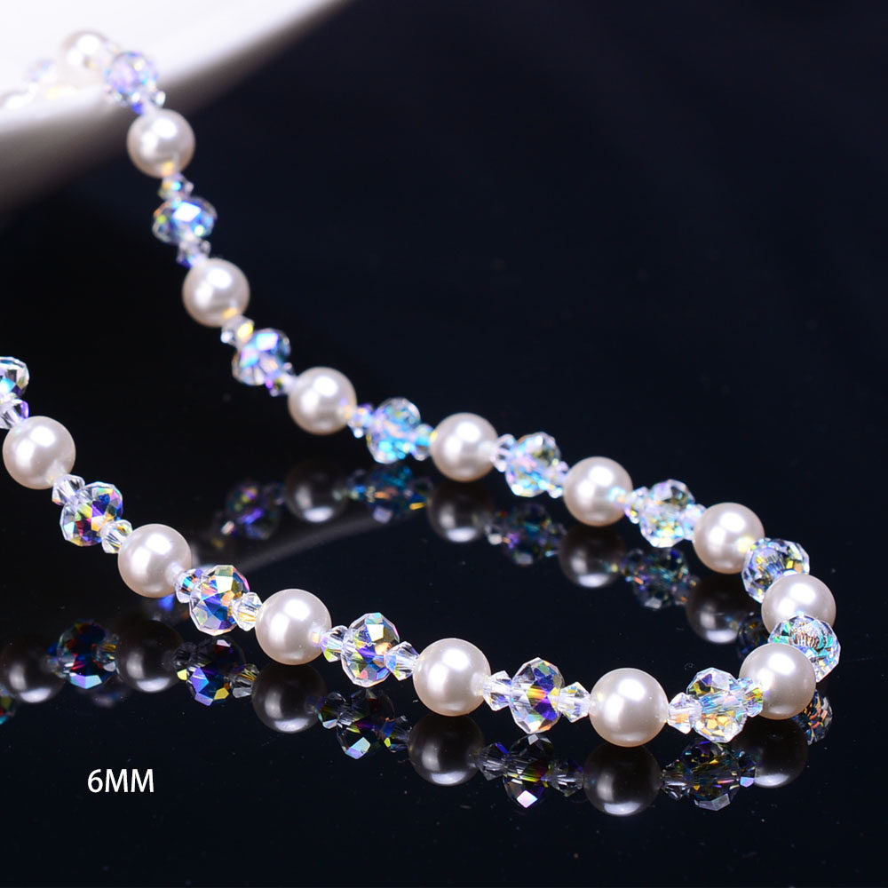 高级感奥地利珍珠水晶元素项链女锁骨颈链母贝轻奢气质闪亮圆润