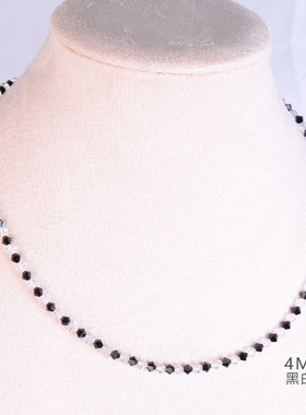 高贵4MM黑白相间奥地利水晶项链女锁骨颈链高级感时尚轻奢气质