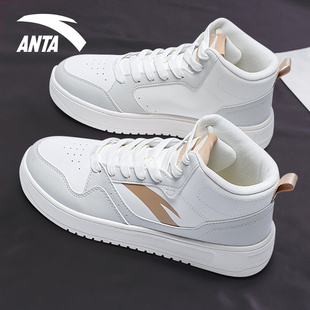 官方旗舰皮面防水厚底休闲运动男鞋 2025秋冬季 男款 安踏高帮板鞋