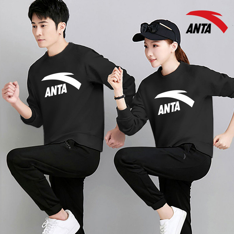 ANTA 남성용 및 여성용 스포츠 슈트 가을 겨울 운동복 새로운 스웨트셔츠 바지 캐주얼 런닝 팀 유니폼 공동구매