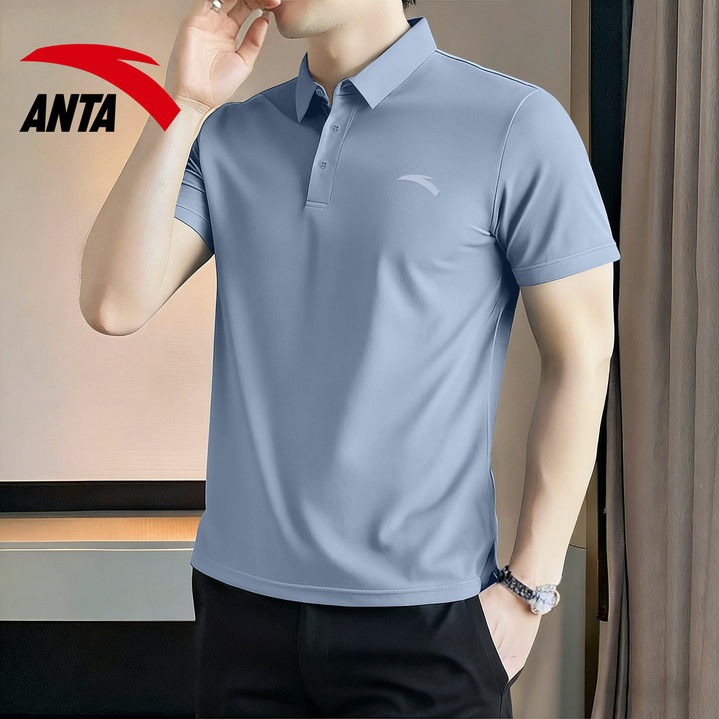 安踏polo衫男短袖2026夏季新款商务翻领t恤冰丝速干上衣休闲半袖