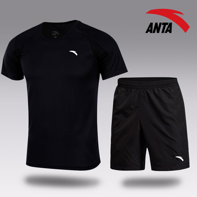 安踏运动套装男跑步健身衣服训练