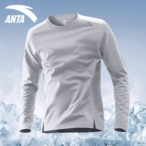 安踏速干衣长袖男跑步运动上衣