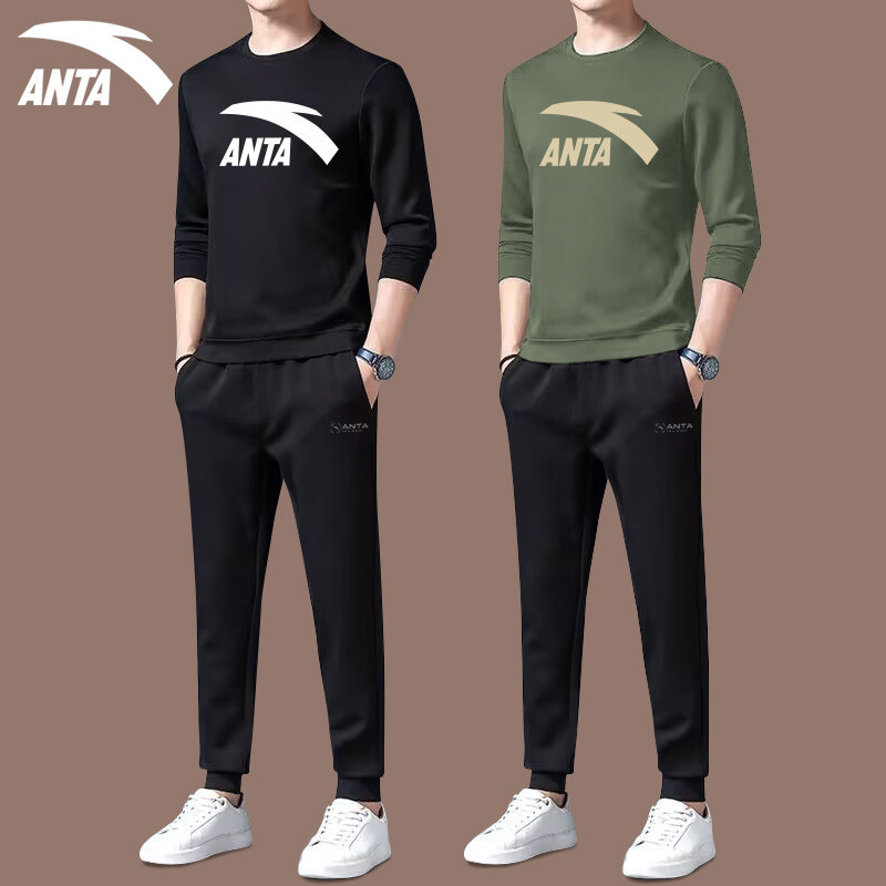 ANTA 남성용 및 여성용 스포츠 슈트 가을 겨울 운동복 새로운 스웨트셔츠 바지 캐주얼 런닝 팀 유니폼 공동구매