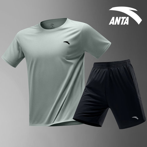 安踏运动套装男速干冰丝薄款透气
