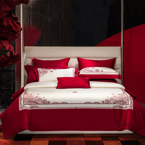 假一赔三140支长绒棉结婚四件套