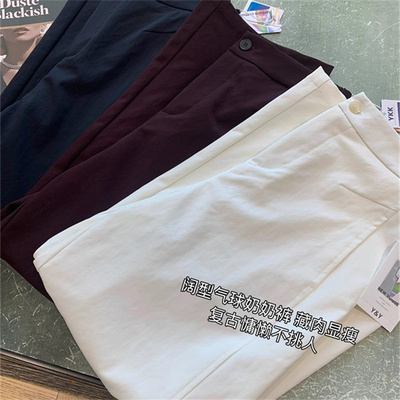 高品质钛金棉抗皱挺括气球奶奶裤高腰显瘦休闲裤女2025秋