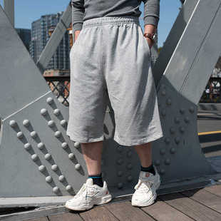 胖子嘻哈大裤 夏天加肥加大运动裤 肥佬五分裤 宽松大码 衩外穿 男短裤