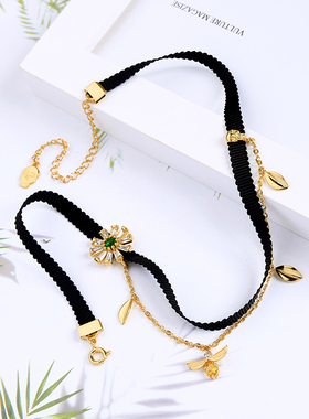 甜美风森系不规则花朵超仙项链