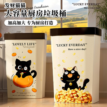 厨房垃圾桶家用超大号大容量长方形免弯腰高颜值客厅加高款收纳桶