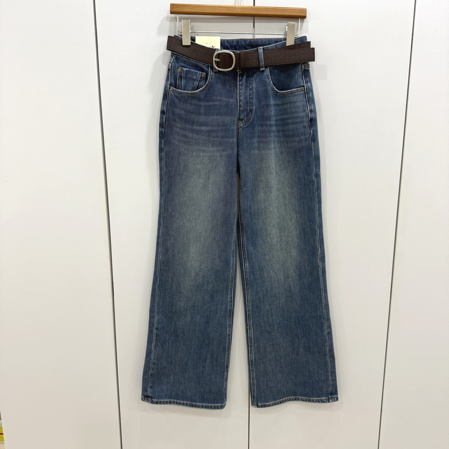 ZM6977欧洲站2025冬新款时尚百搭高腰显瘦直筒裤显瘦加绒牛仔裤女