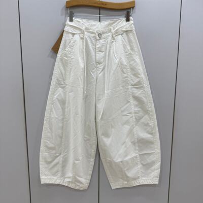 佐伊娜S92182欧洲站26夏时尚系带高腰宽松显瘦阔腿百搭弯刀休闲裤