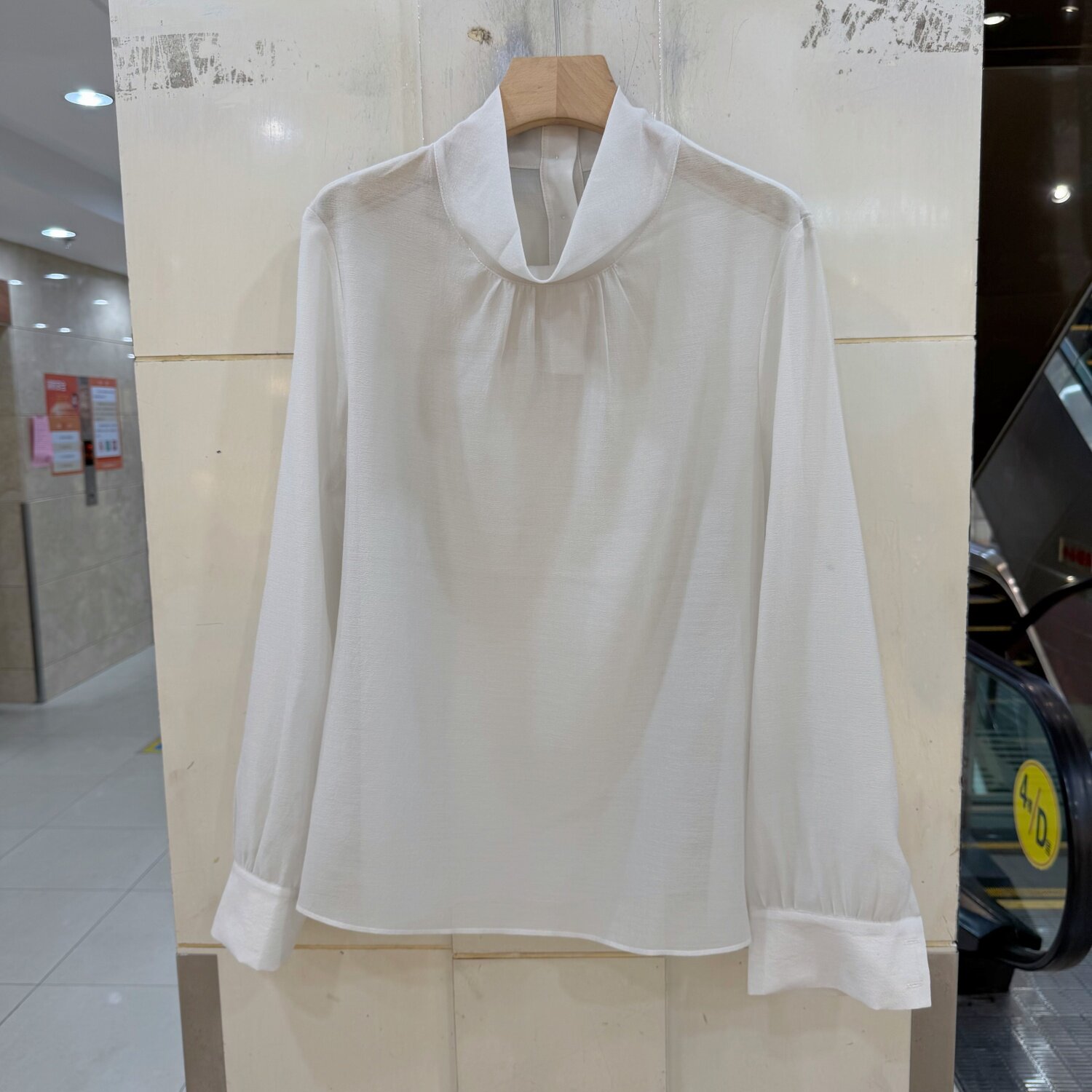 F7661 欧洲站2026秋知性淑女风立领宽松显瘦气质醋酸长袖衬衫上衣