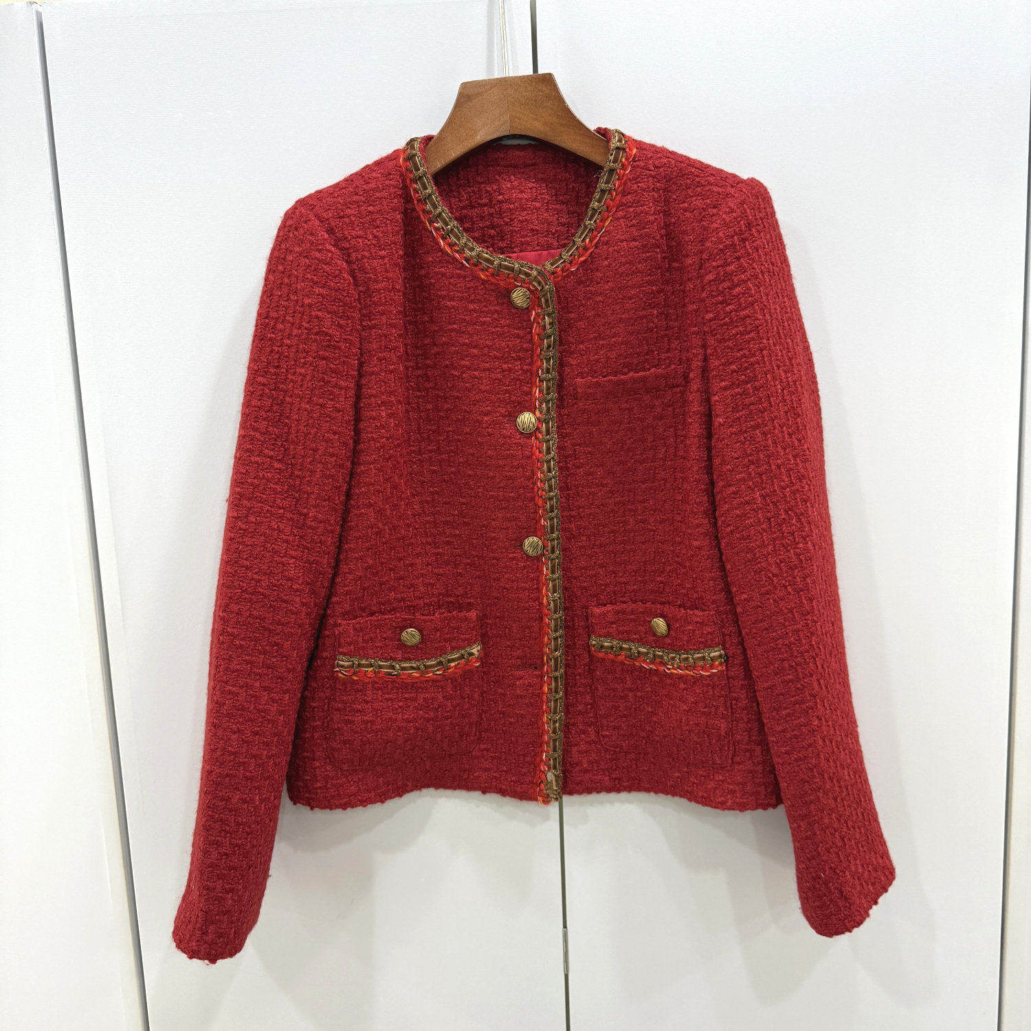 墨雪MX26071欧洲站2026春时尚金属单排扣圆领小香风羊毛呢短外套,女装/女士精品,毛呢外套,淘宝优惠券,粉丝福利购,淘宝优惠卷