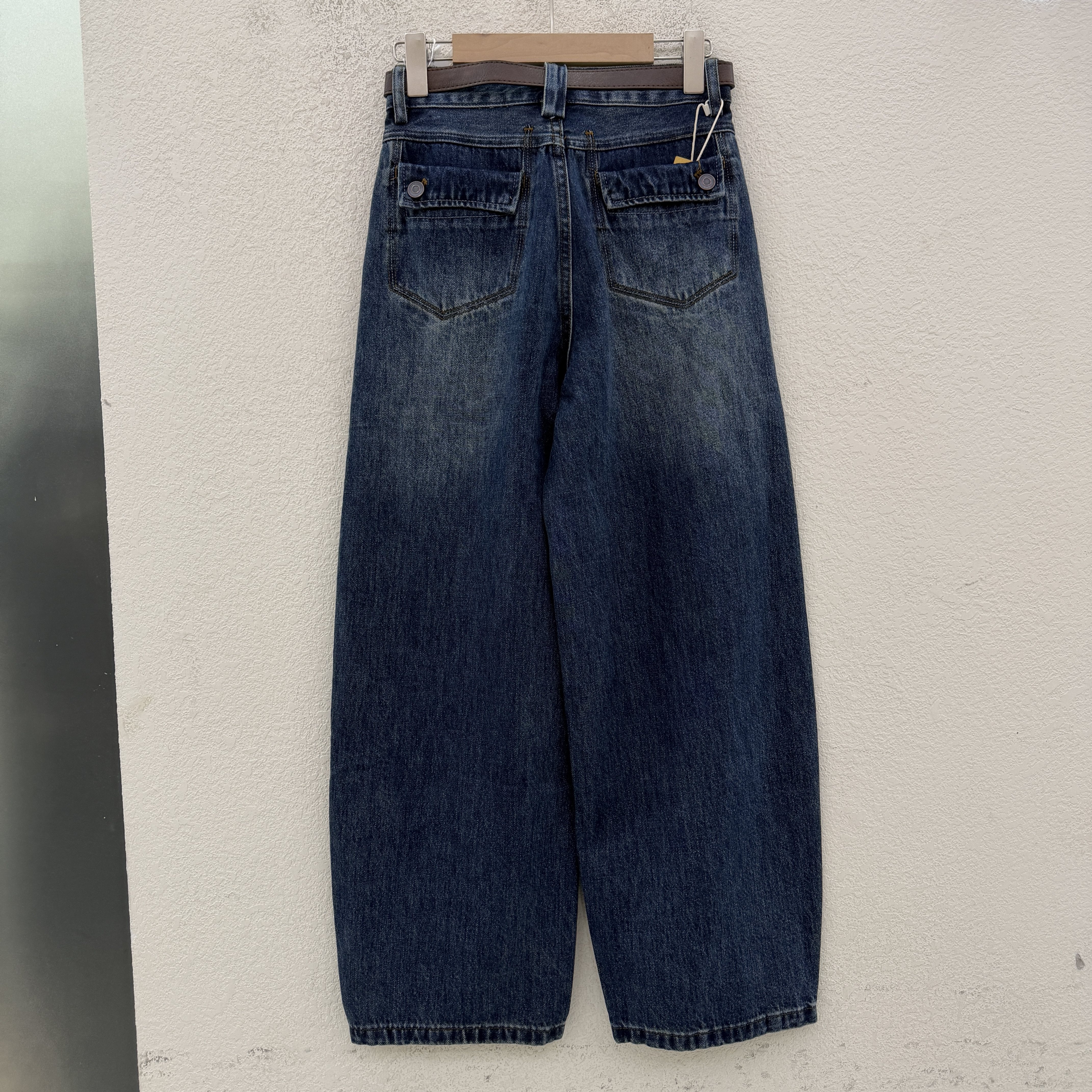 2026秋款JEANS韩酷莱5580牛仔裤女高腰弹力压线弯刀裤拖地阔腿裤