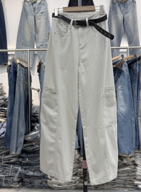 Jeans阿凡牛5646高腰显瘦百搭宽松阔腿弯刀裤女牛仔裤筒裤2026夏