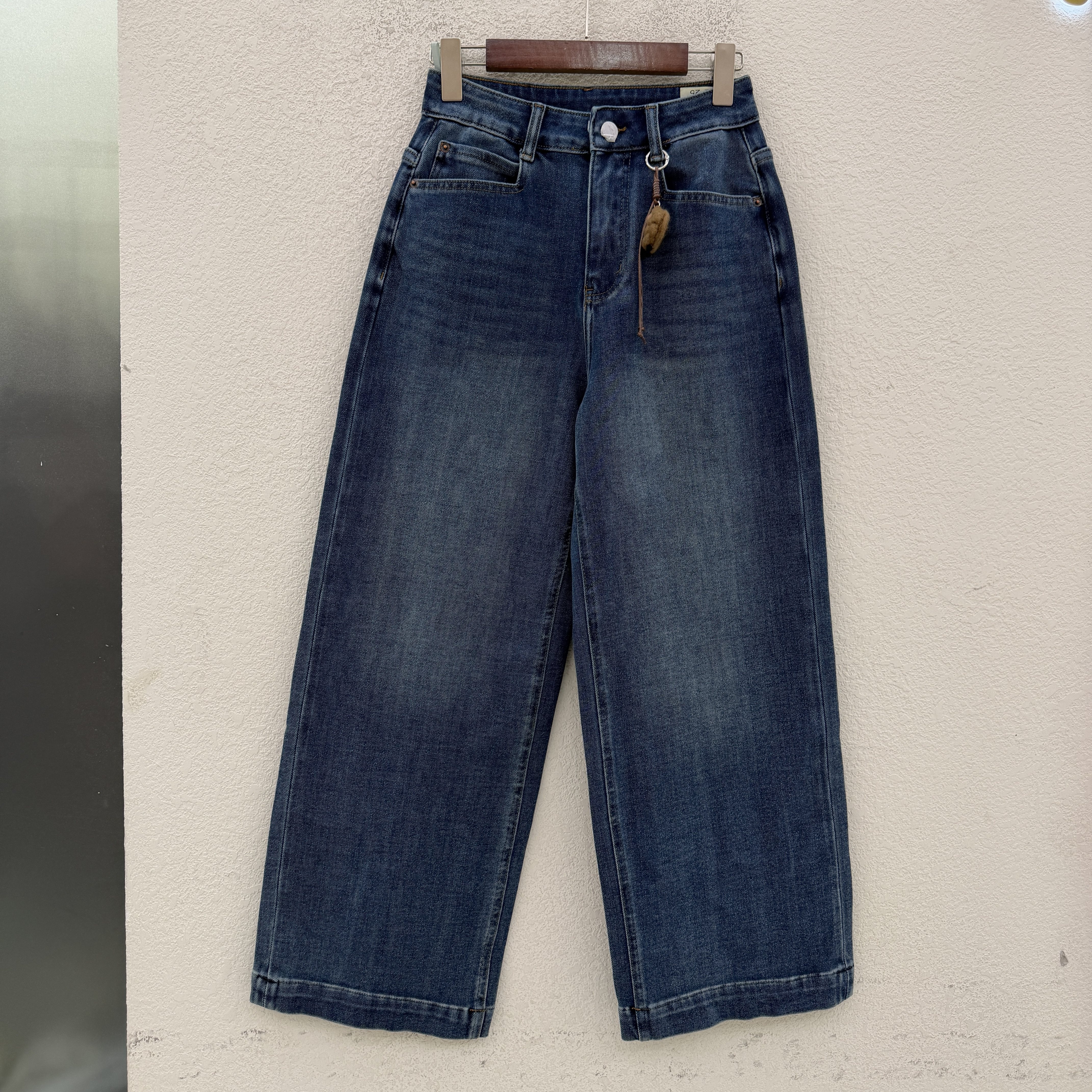 JEANS秋新款金蚂蚁26615欧货时尚显瘦九分直筒裤高腰宽松女牛仔裤