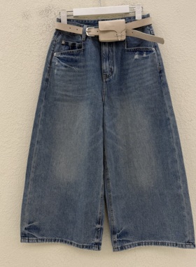 Jeans佐拿 芭度玄风9599夏韩版显瘦宽松磨破八分女薄料牛仔直筒裤