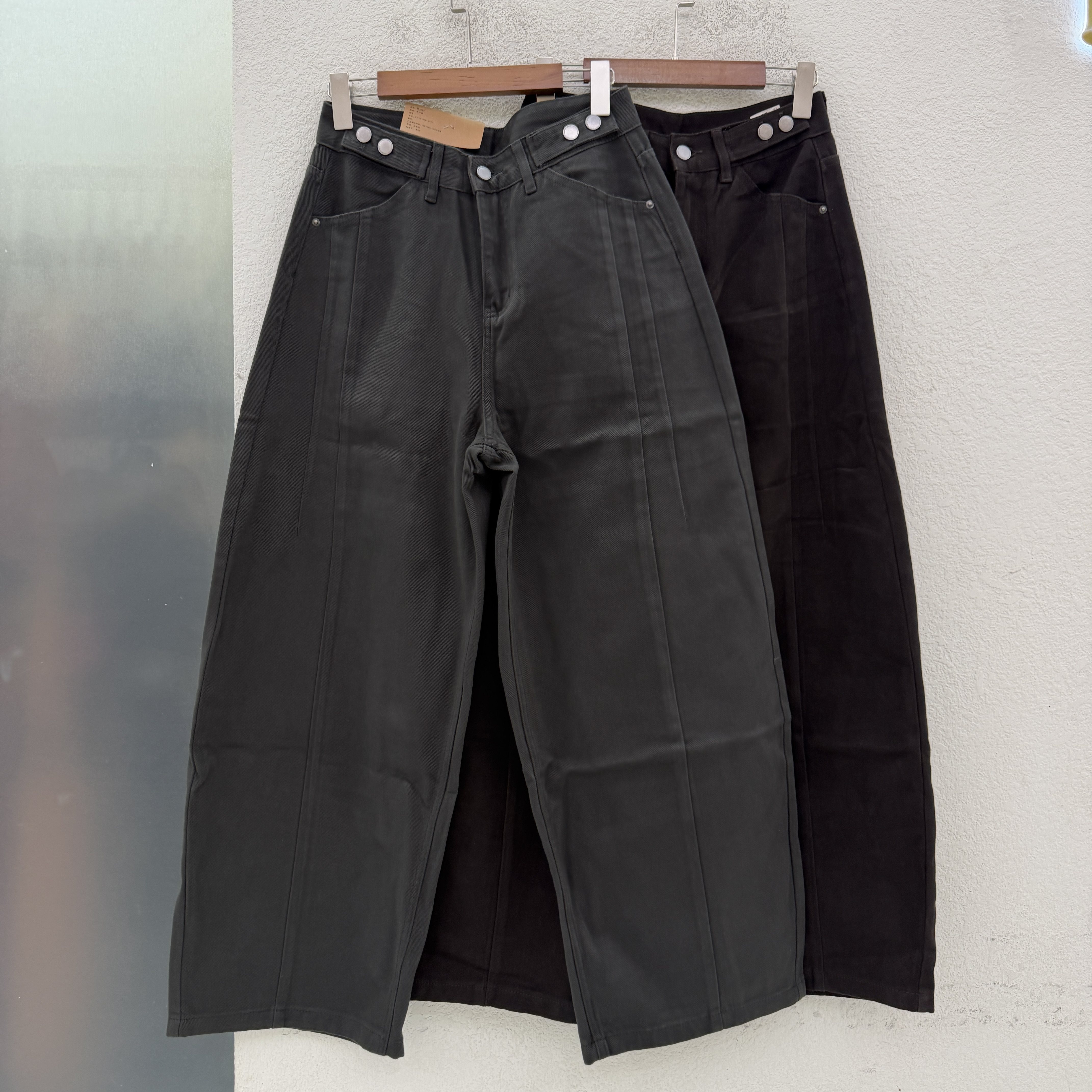 秋款JEANS红提子19101牛仔裤女高腰压线弯刀裤水洗无弹拖地裤2026