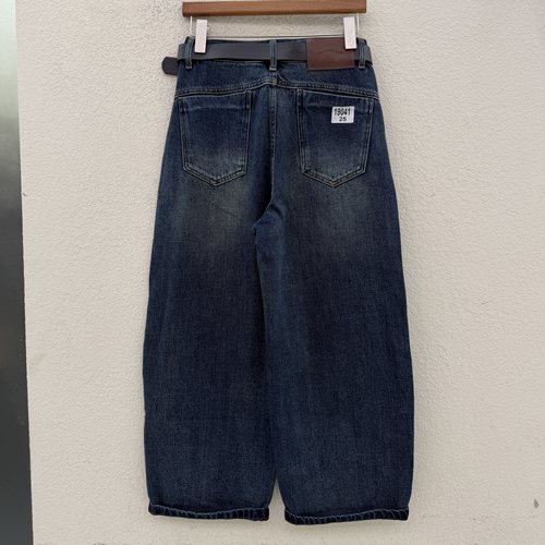 2026秋款JEANS红提子19041牛仔裤女高腰弹力弯刀裤九分镰刀束脚裤