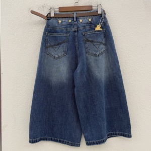 Jeans韩酷莱66363夏韩版显瘦百搭薄料七分筒裤女宽松牛仔阔腿裤